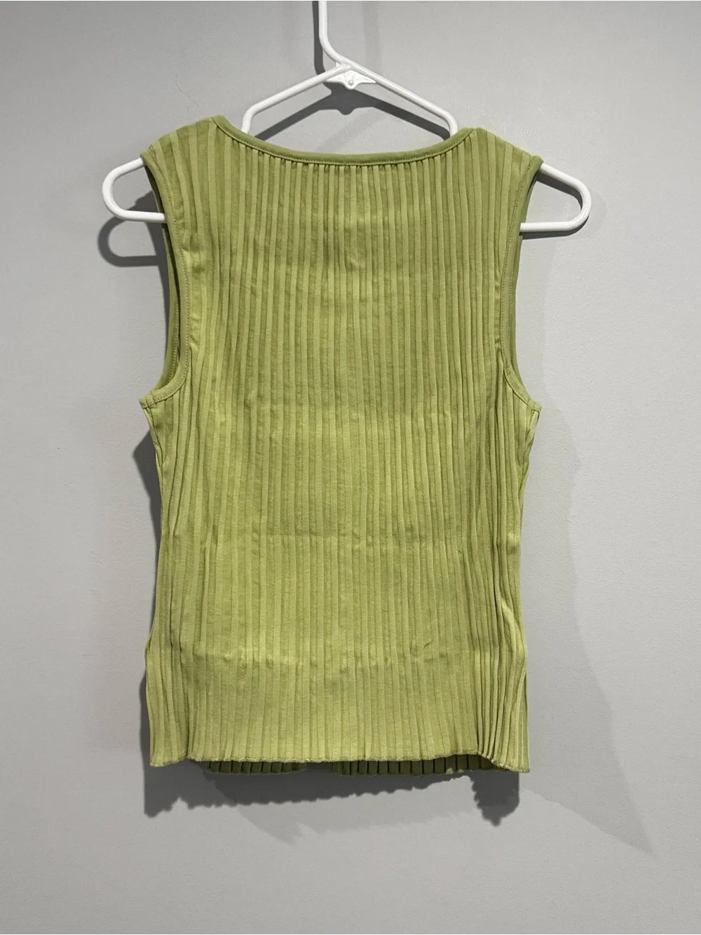 NWT Free People Sleeveless Ribbed Button-Front Top - Green